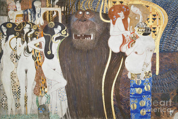 Klimt Art Print featuring the painting The Beethoven Frieze by Gustav Klimt