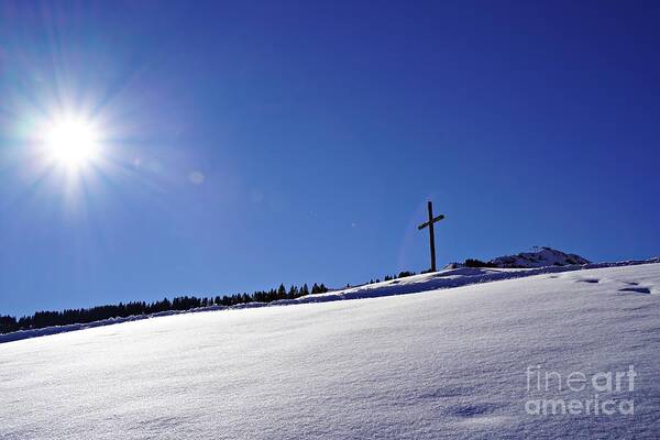 Cross Art Print featuring the photograph The Cross On The Mountain by Claudia Zahnd-Prezioso