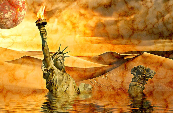 Liberty Art Print featuring the digital art The Death of Liberty by Ally White