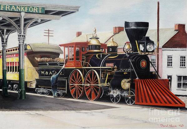 Train Art Print featuring the drawing The General by David Neace