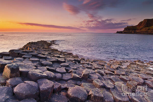 Giants Causeway Art Print featuring the photograph The Giants Causeway sunset, Northern Ireland by Neale And Judith Clark