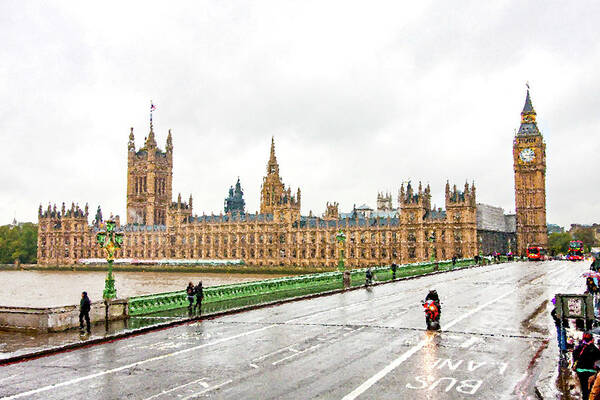 The House Of Parliament Art Print featuring the digital art The House of Parliament by SnapHappy Photos