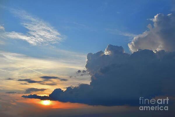 Nature Art Print featuring the photograph The Kiss of Sunset and Clouds by Leonida Arte
