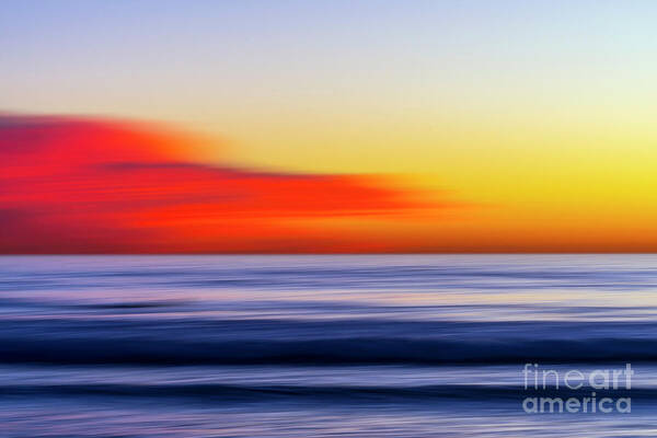 Abstract Art Print featuring the photograph The Ocean in Motion at Sunset by Rich Cruse