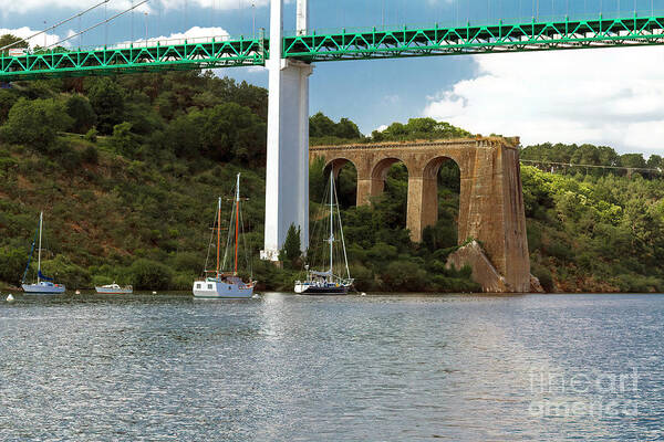 Bridges Art Print featuring the photograph The Old and the New by Elaine Teague