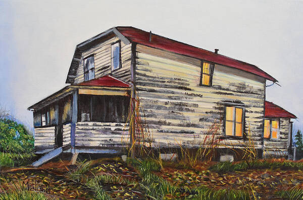 Manigotagan Art Print featuring the painting The Old Quesnel Homestead by Marilyn McNish
