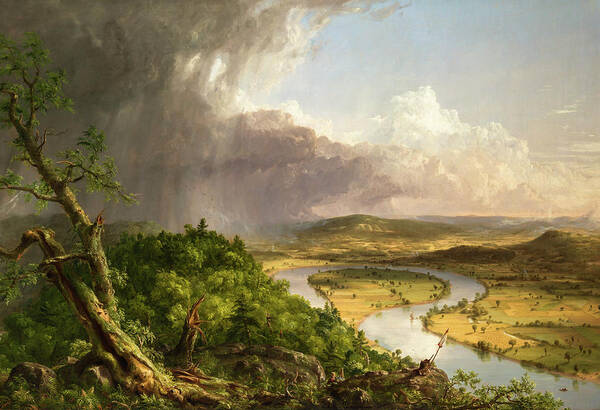 Oxbow Art Print featuring the painting The Oxbow                     by Thomas Cole