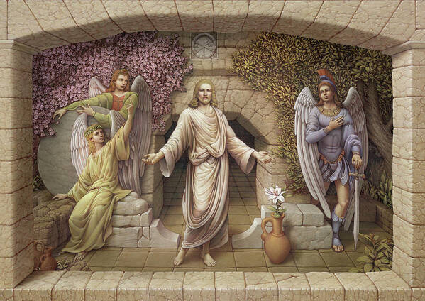 Christian Art Art Print featuring the painting The Resurrection by Kurt Wenner