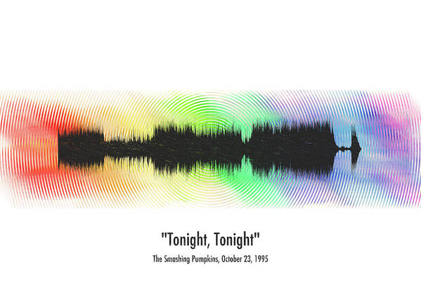 Music Art Print featuring the digital art The Smashing Pumpkins Tonight Tonight waveform art #122 by Database Dude