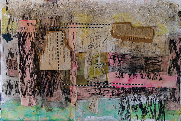 Collage Art Print featuring the mixed media This Sunday Collage by Cathy Anderson