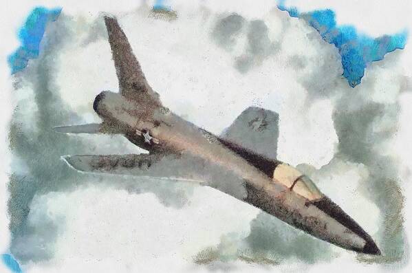 F-105 Art Print featuring the mixed media Thud in Flight by Christopher Reed