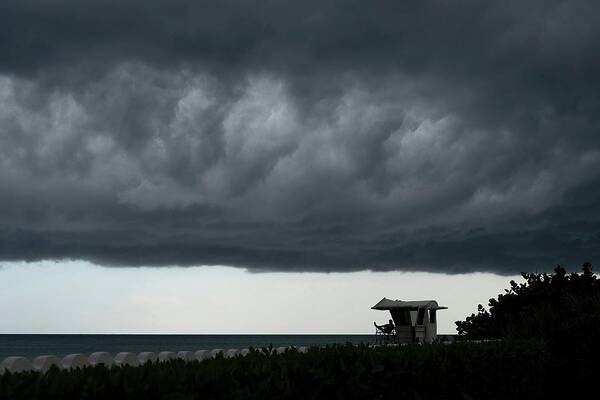 Thunderstorm Over Palm Beach Lifeguard Tower Art Print