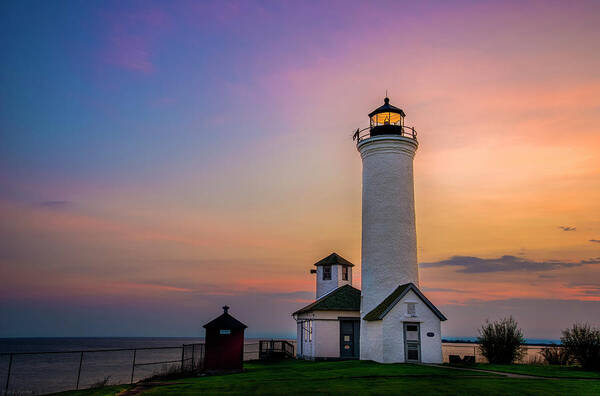 1000 Islands Art Print featuring the photograph Tibbets Point Light by Mark Papke