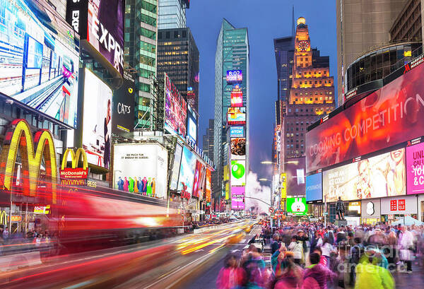 New York Usa Art Print featuring the photograph Times Square, New York by Neale And Judith Clark