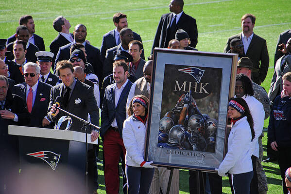 Tom Brady Art Print featuring the photograph Tom Brady at the Podium by Mike Martin