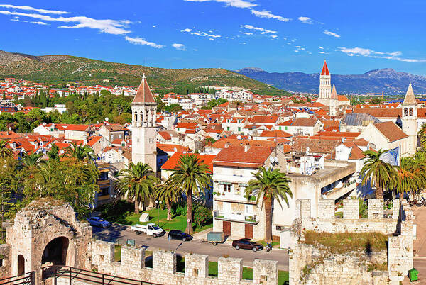 Croatia Art Print featuring the photograph Town of Trogir waterfront and landmarks view by Brch Photography