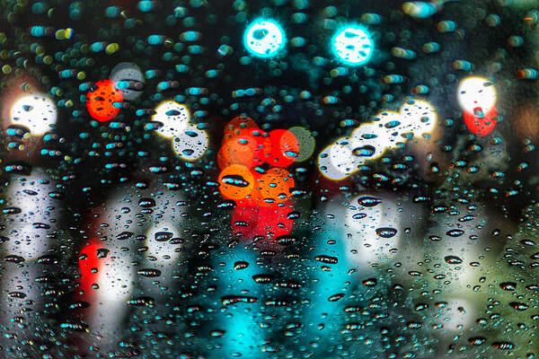 Photo Art Print featuring the photograph Traffic through the Rain by Evan Foster