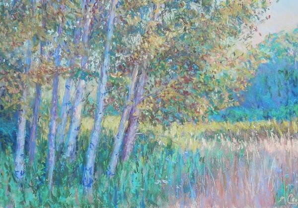 Nature Art Print featuring the painting Trees and Grasses by Michael Camp