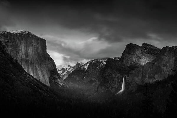 Ansel Adams Art Print featuring the photograph Tunnel View in Yosemite by Serge Ramelli