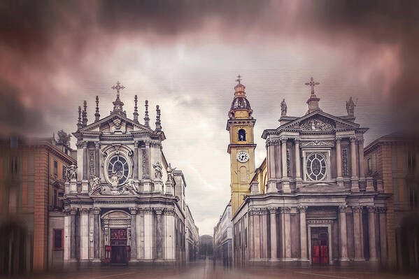 Turin Art Print featuring the photograph Twin Churches of Turin by Carol Japp