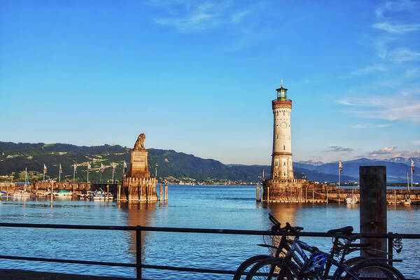 Lindau Art Print featuring the photograph Two bikes at Lake Constance, Germany by Tatiana Travelways