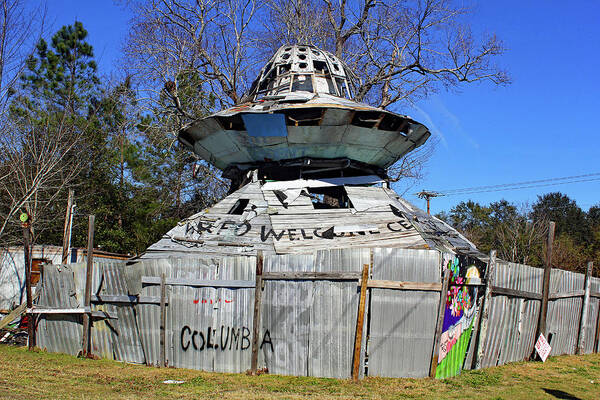 Ufo Welcome Center.bowman South Carolina Art Print featuring the photograph UFO Welcome Center 10 by Joseph C Hinson