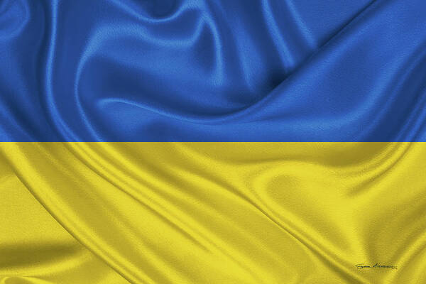 World Heraldry By Serge Averbukh Art Print featuring the digital art Ukrainian National Flag - Prapor Ukrainy by Serge Averbukh