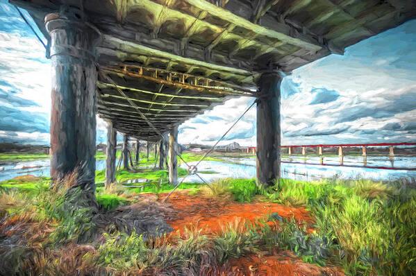 Bridge Art Print featuring the digital art Under Bridge by Wayne Sherriff