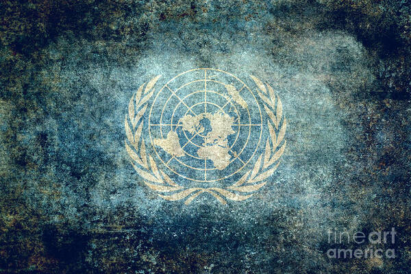 United Nations Art Print featuring the digital art United Nations Flag by Sterling Gold
