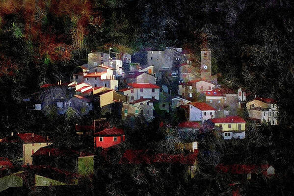 Village Art Print featuring the mixed media Valley of Villages by Pepper Pepper
