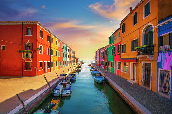 Burano Art Print featuring the photograph Burano Late Afternoon by Stefano Orazzini