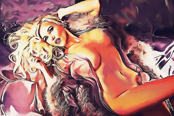 Painting Art Print featuring the painting Veronica - Sexy art by Nenad Vasic