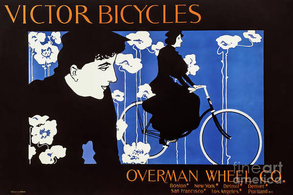 Victor Art Print featuring the drawing Victor Bicylces Vintage Poster Chicago 1895 by M G Whittingham