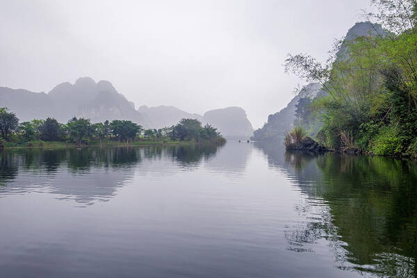 Ba Giot Art Print featuring the photograph View at Tam Coc by Arj Munoz