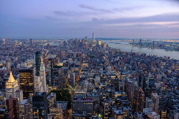 New York Art Print featuring the photograph View from empire state building #4 by Alberto Zanoni