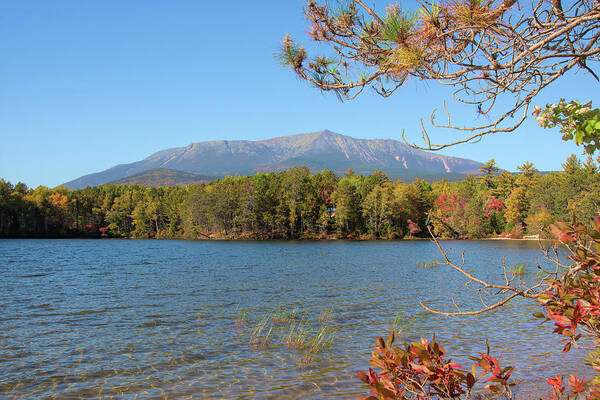 Mount Katahdin Art Print featuring the photograph View of Katahdin in early fall by Jeff Folger