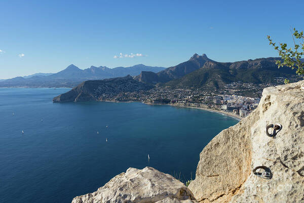 Mediterranean Coast Art Print featuring the photograph View of the Mediterranean coast and cliffs by Adriana Mueller