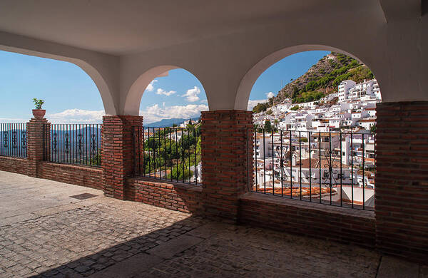 Jenny Rainbow Fine Art Art Print featuring the photograph Viewpoint Arches in Mijas Pueblo 1 by Jenny Rainbow