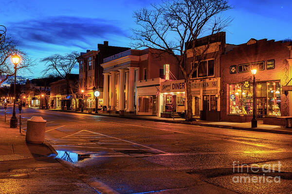 Northport Art Print featuring the photograph Village Shops at Daybreak by Sean Mills