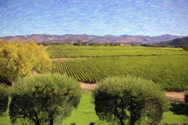 Vineyard Art Print featuring the photograph Vineyard Views by Carolyn Ann Ryan