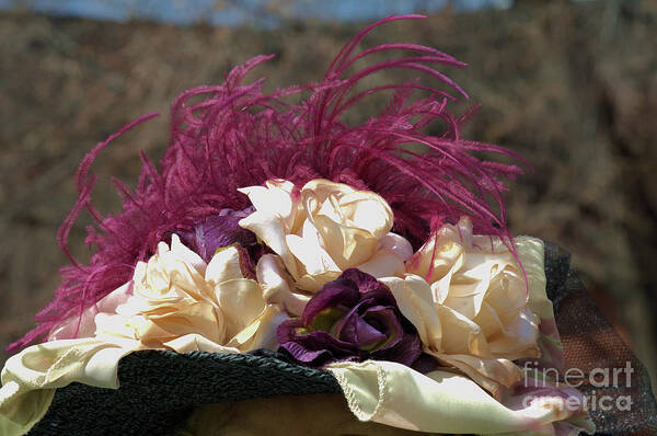 Hat Art Print featuring the photograph Vintage Hat With Fabric Roses by Kae Cheatham