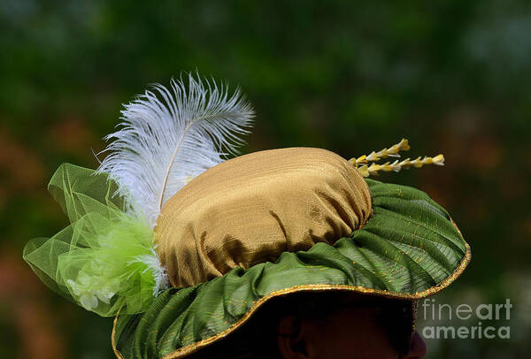Hat Art Print featuring the photograph Vintage Hat With White Feather by Kae Cheatham
