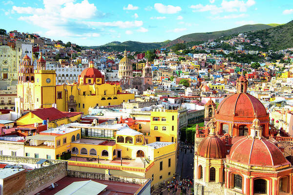 Mexico Art Print featuring the photograph Viva Mexico Collection - Colorful Guanajuato I I by Philippe HUGONNARD