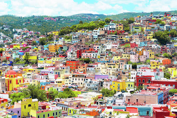 Mexico Art Print featuring the photograph Viva Mexico Collection - Guanajuato Colorful City X by Philippe HUGONNARD