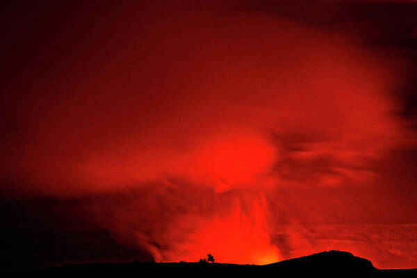 Kilauea Volcano Art Print featuring the photograph Volcanic Plume Day 1 September 2021 Eruption by Heidi Fickinger