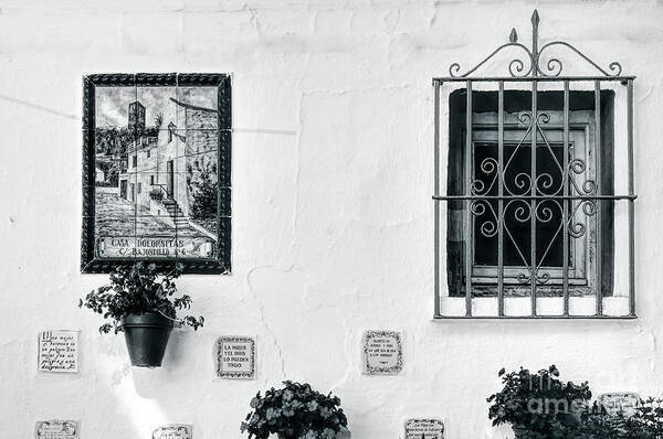 Wall Plaques On A Wall Art Print featuring the photograph Wall Plaques on a wall, in Torremolinos Spain by Pics By Tony