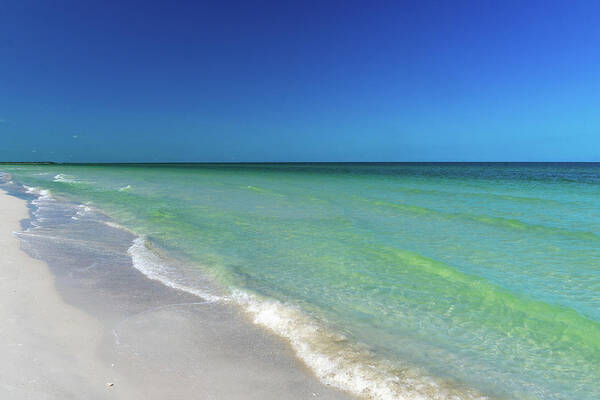Florida Art Print featuring the photograph Waves on Beach by Marian Tagliarino
