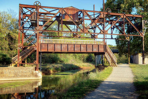 C&o Canal Art Print featuring the photograph Western Maryland Railway Lift Bridge - Williamsport by Susan Rissi Tregoning