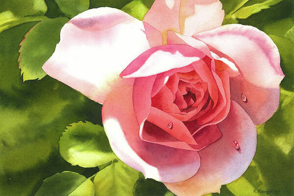 Rose Art Print featuring the painting Whisper of a Rose by Espero Art