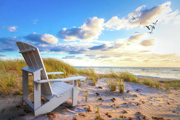 Clouds Art Print featuring the photograph Whispers on the Dunes by Debra and Dave Vanderlaan